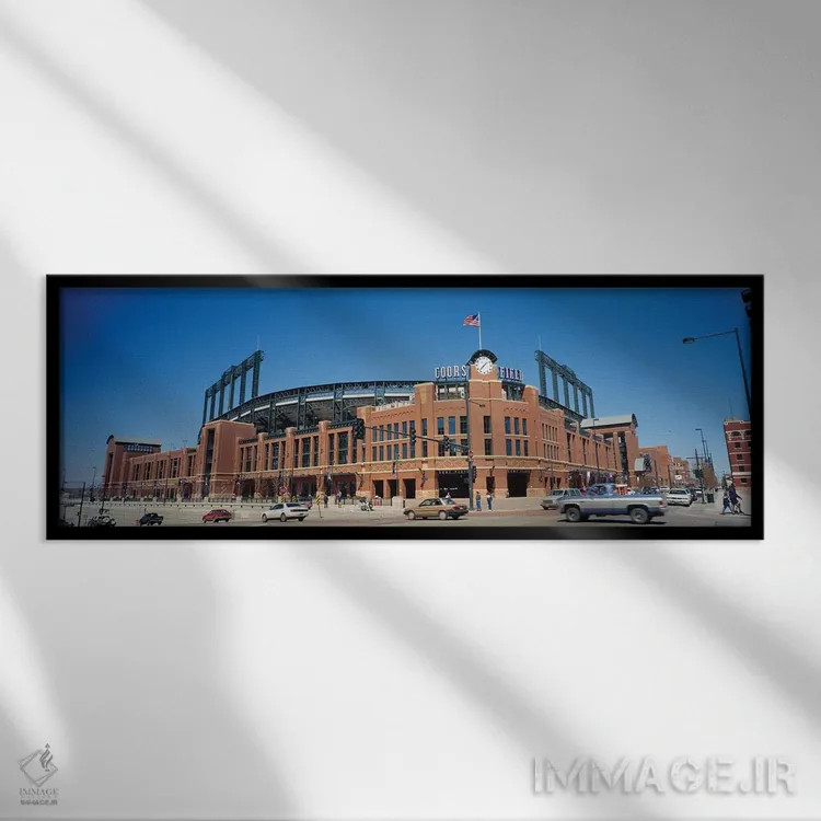 تابلو دکوراتیو استادیوم کورس فیلد، دنور، کلرادو، ایالات متحده، 1995 اثر پانورامیک ایمجز - نمای قابدار مشکی