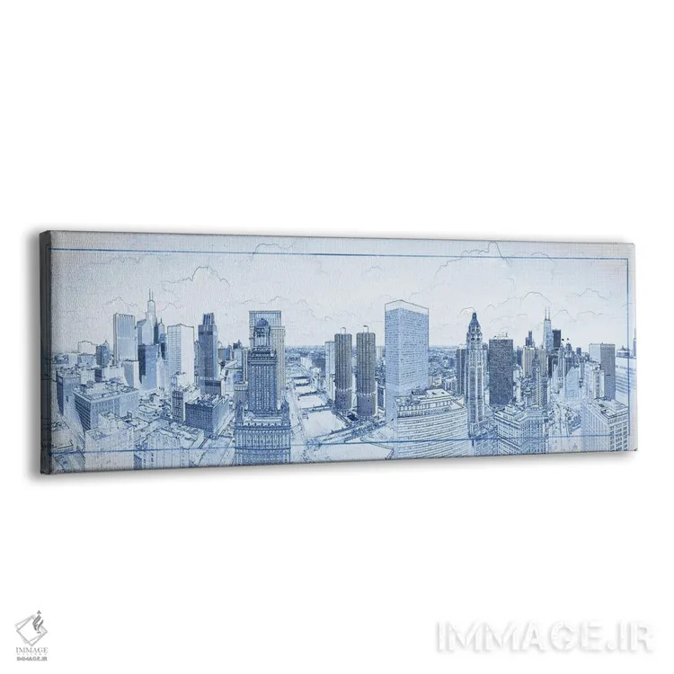 تابلو دکوراتیو طرح دیجیتال از نمای آسمان خراش های شیکاگو، ایالات متحده… اثر پانورامیک ایمجز - نمای پرسپکتیو محصول