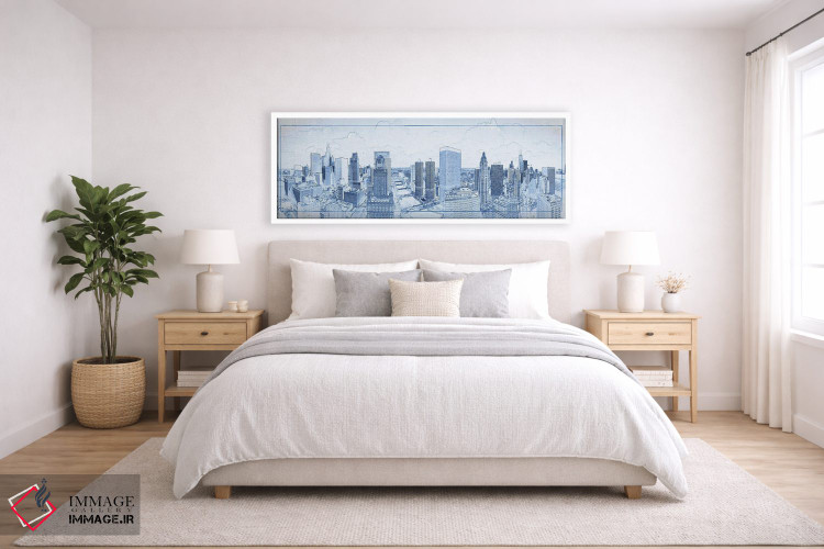 تابلو دکوراتیو طرح دیجیتال از نمای آسمان خراش های شیکاگو، ایالات متحده… اثر پانورامیک ایمجز - D6W