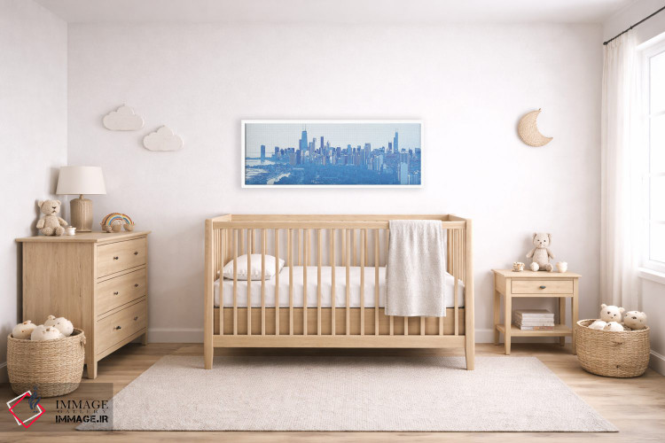 تابلو دکوراتیو طرح دیجیتال از نمای آسمان خراش های شیکاگو، ایالات متحده… اثر پانورامیک ایمجز - D4W