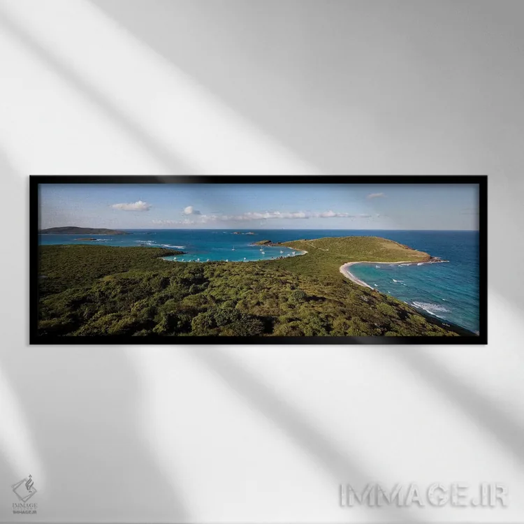 تابلو دکوراتیو نمای بلند از ساحل، جزیره کوله برا، پورتو ریکو I اثر پانورامیک ایمجز - نمای قابدار مشکی