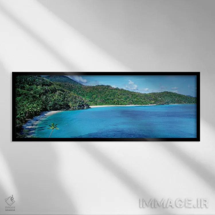 تابلو دکوراتیو نمای بلند از خلیج هاوک نس، سنت جان، جزایر ویرجین ایالات… اثر پانورامیک ایمجز - نمای قابدار مشکی