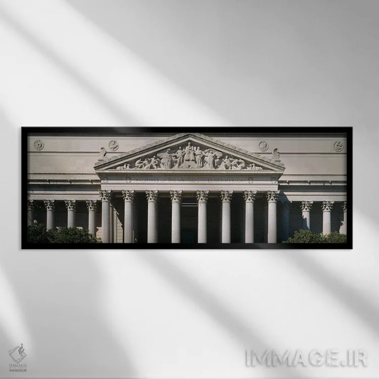 تابلو دکوراتیو نمای ساختمان آرشیو ملی، واشینگتن دی.سی، ایالات متحده اثر پانورامیک ایمجز - نمای قابدار مشکی