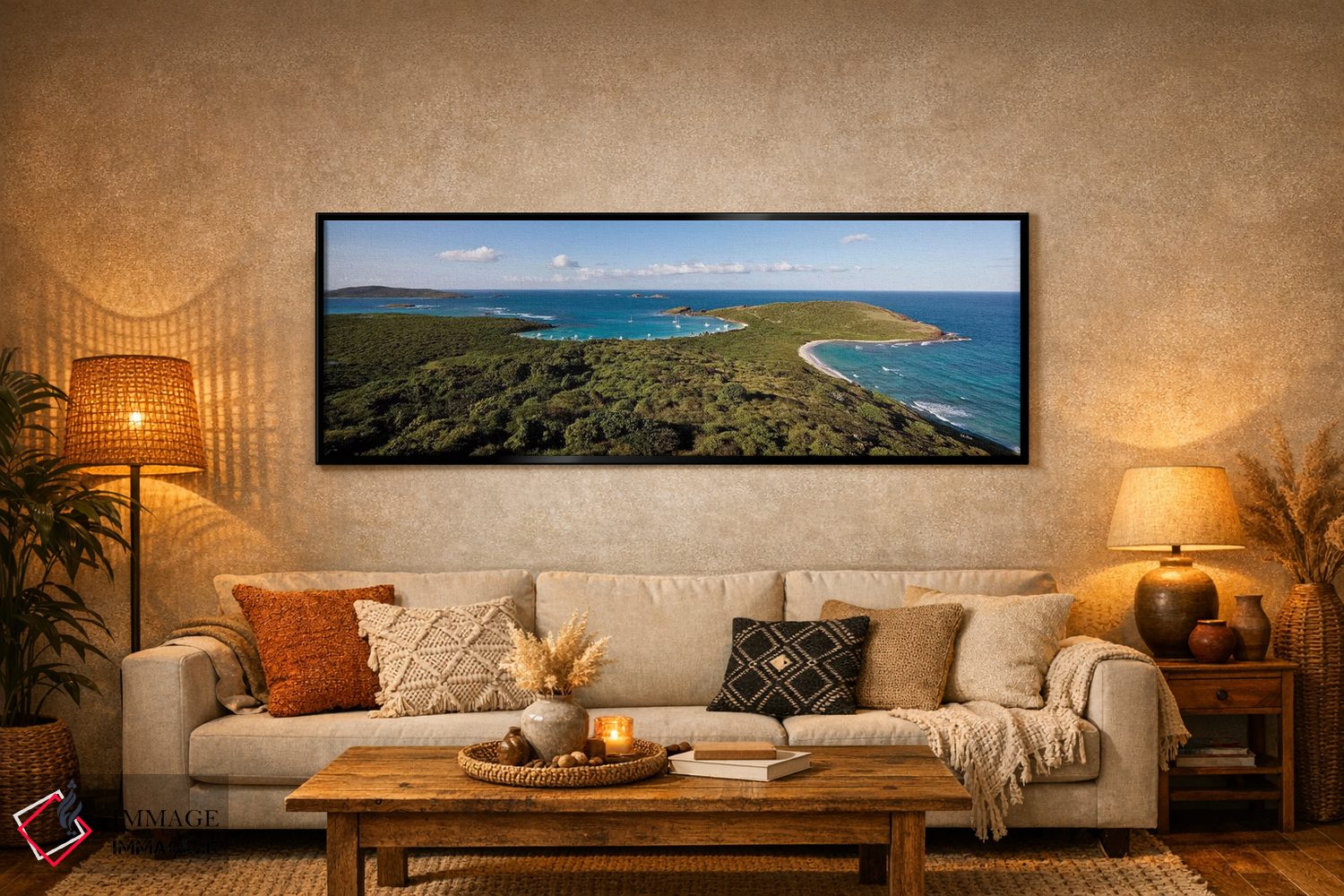 تابلو دکوراتیو نمای بلند از ساحل، جزیره کوله برا، پورتو ریکو I اثر پانورامیک ایمجز - D6B