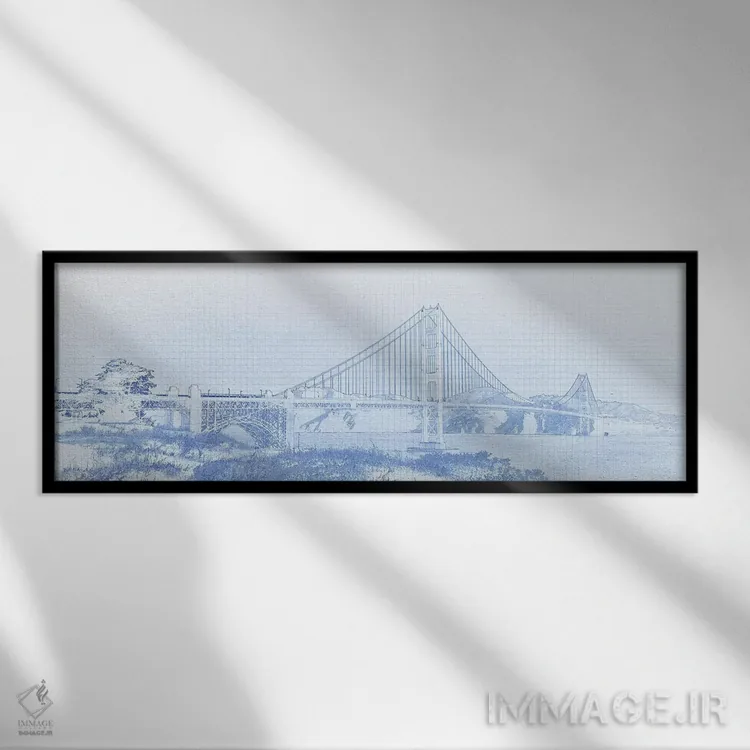 تابلو دکوراتیو پل دروازه طلایی، سانفرانسیسکو، شهرستان سانفرانسیسکو، کا… اثر پانورامیک ایمجز - نمای قابدار مشکی