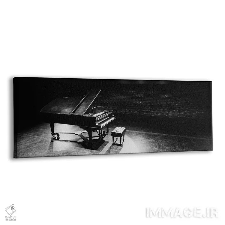 تابلو دکوراتیو پیانو بزرگ روی صحنه سالن کنسرت، دانشگاه هاوایی، هیلو، ه… اثر پانورامیک ایمجز - نمای پرسپکتیو محصول