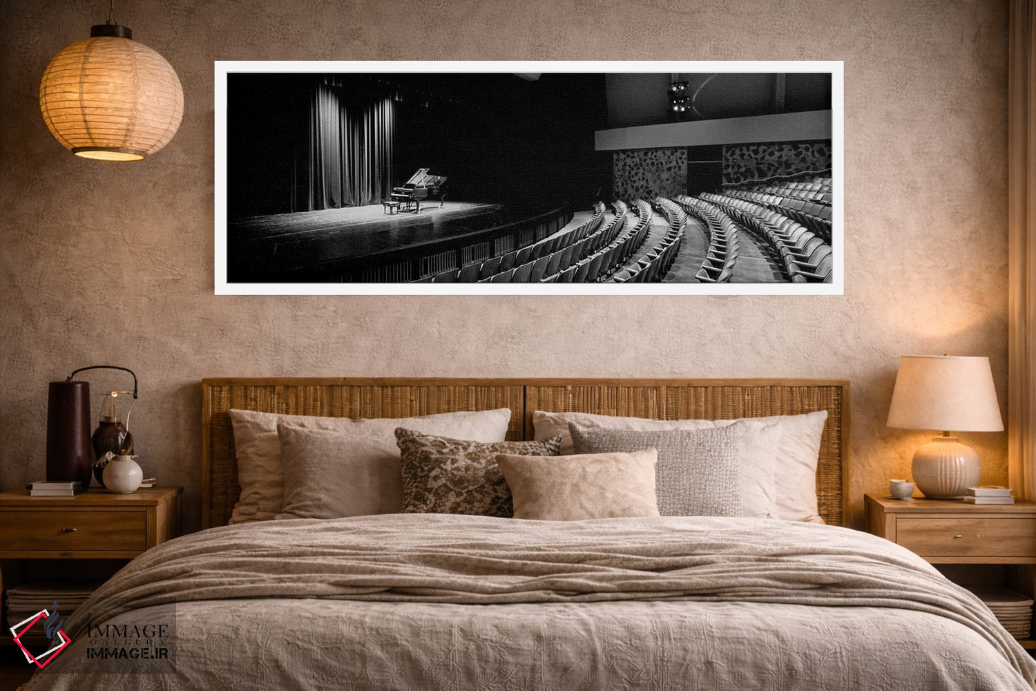 تابلو دکوراتیو پیانو بزرگ روی صحنه سالن کنسرت، دانشگاه هاوایی، هیلو، ه… اثر پانورامیک ایمجز - D4W