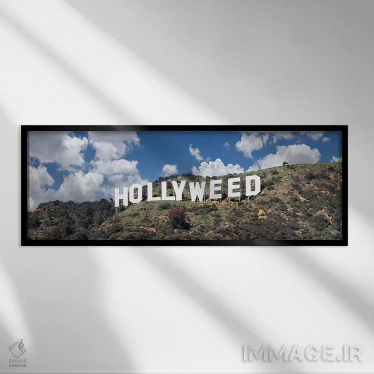 تابلو دکوراتیو Los Angeles, California, USA" - "نشان هالیوود که به هال… اثر پانورامیک ایمجز - نمای قابدار مشکی