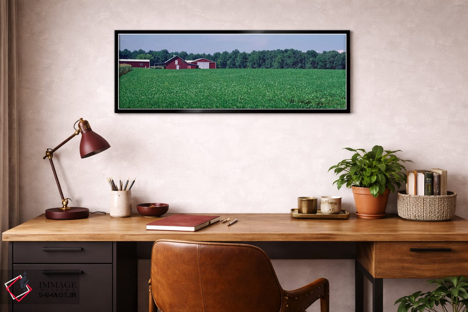 تابلو دکوراتیو دشت سبز با انبار در پس زمینه، مریلند، ایالات متحده اثر پانورامیک ایمجز - D3B