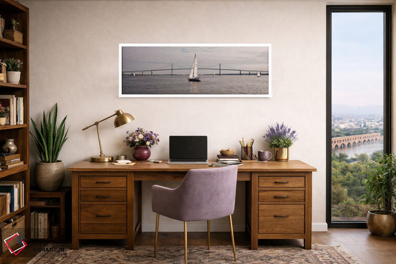 تابلو دکوراتیو قایق بادبانی گریفون سوآن 44 در حال رقابت در مسابقات قای… اثر پانورامیک ایمجز - D1W