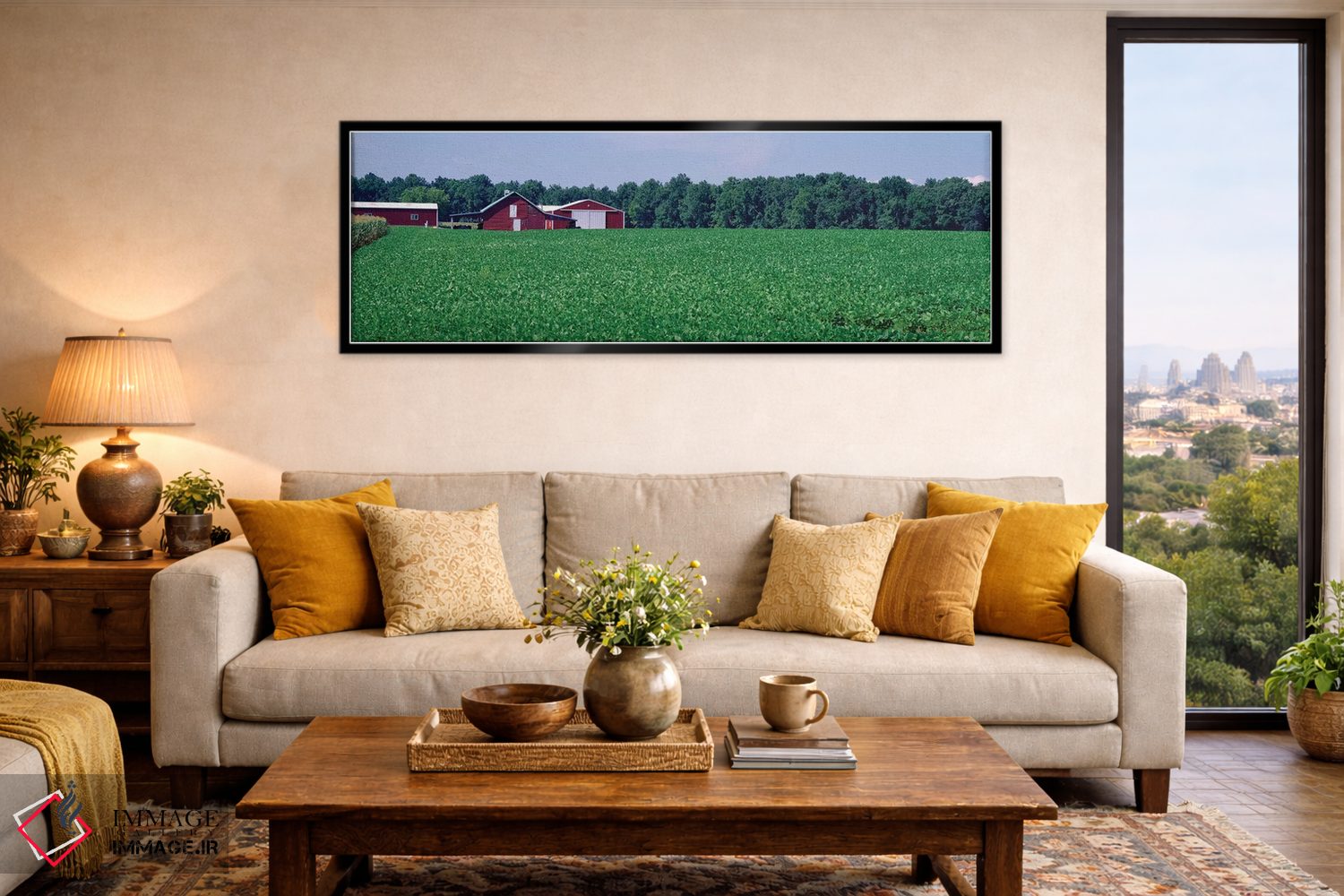 تابلو دکوراتیو دشت سبز با انبار در پس زمینه، مریلند، ایالات متحده اثر پانورامیک ایمجز - D6B