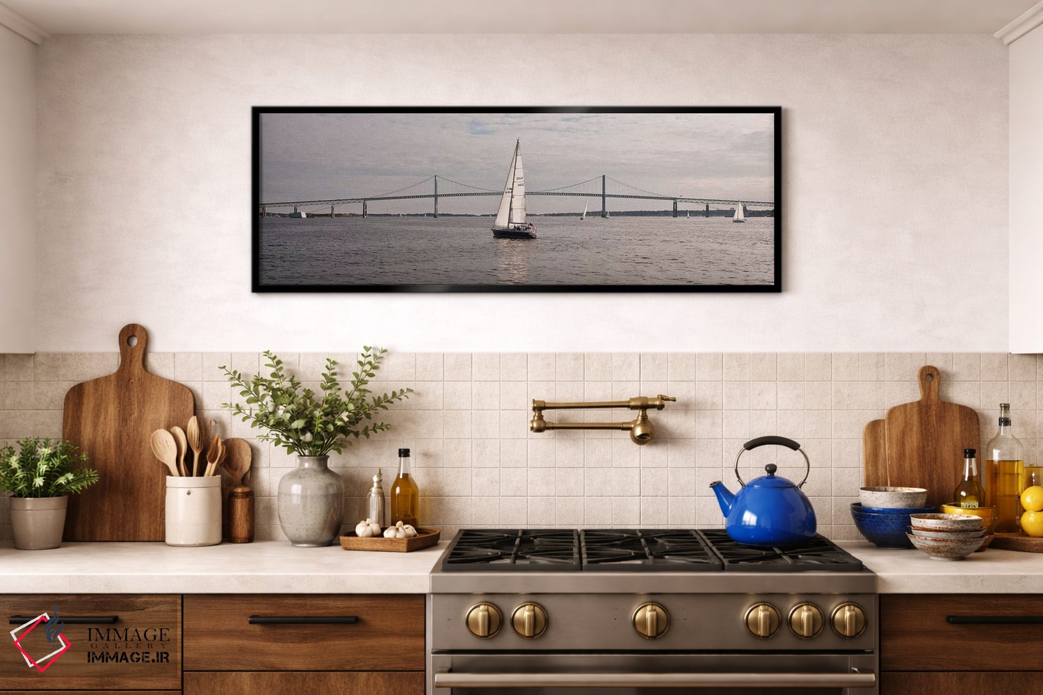 تابلو دکوراتیو قایق بادبانی گریفون سوآن 44 در حال رقابت در مسابقات قای… اثر پانورامیک ایمجز - D2B