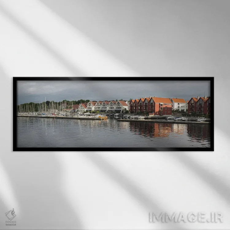 تابلو دکوراتیو Grasholmen, Stavanger, Rogaland County, Norway" - "خانه… اثر پانورامیک ایمجز - نمای قابدار مشکی