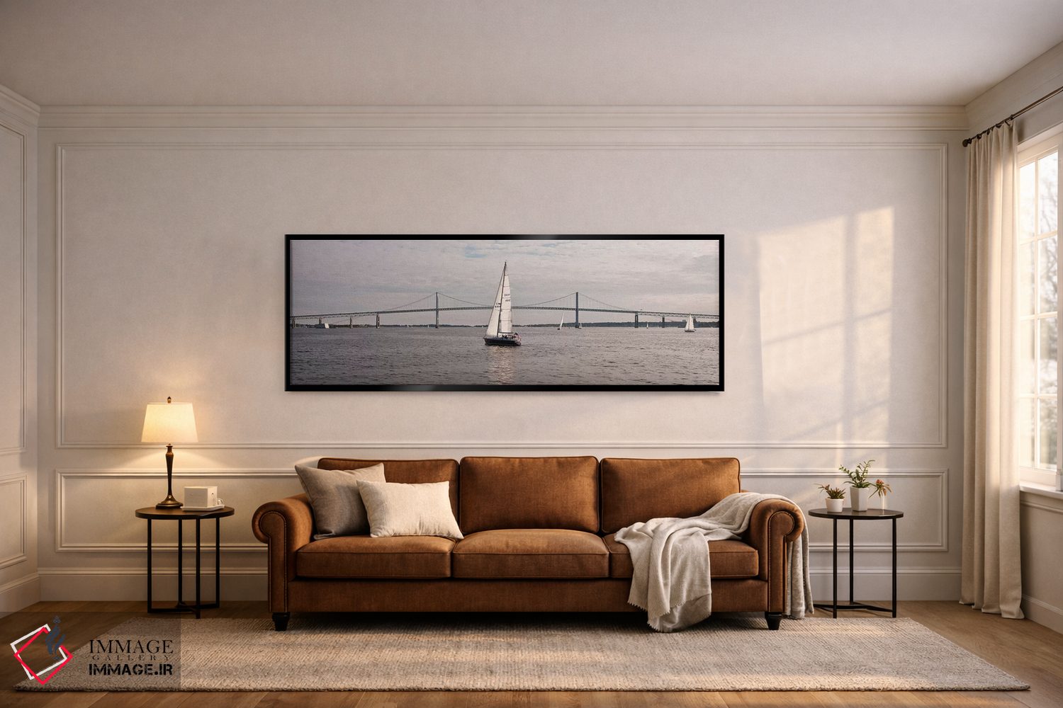 تابلو دکوراتیو قایق بادبانی گریفون سوآن 44 در حال رقابت در مسابقات قای… اثر پانورامیک ایمجز - D5B