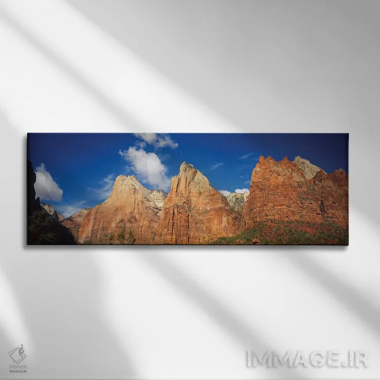 تابلو دکوراتیو Zion National Park, Utah, USA" - "نمای زاویه پایین از ک… اثر پانورامیک ایمجز - نمای روبهرو روی دیوار