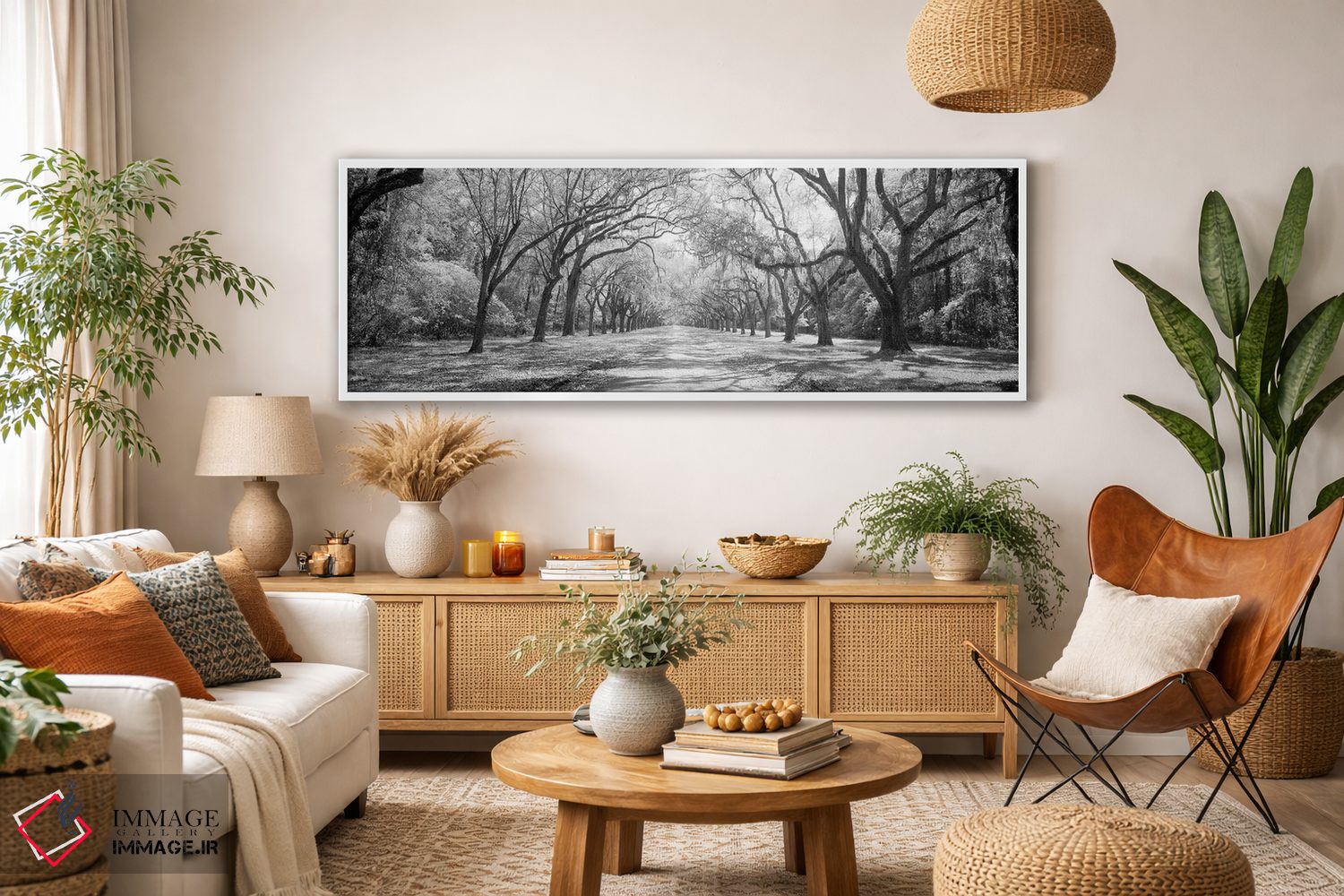 تابلو دکوراتیو Georgia II" - "بلوط های زنده و خزه اسپانیایی در سایت تا… اثر پانورامیک ایمجز - D3W