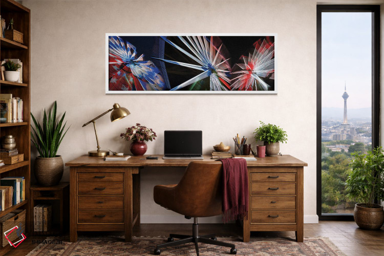 تابلو دکوراتیو نما از زاویه پایین از چرخ ها اثر پانورامیک ایمجز - D1W