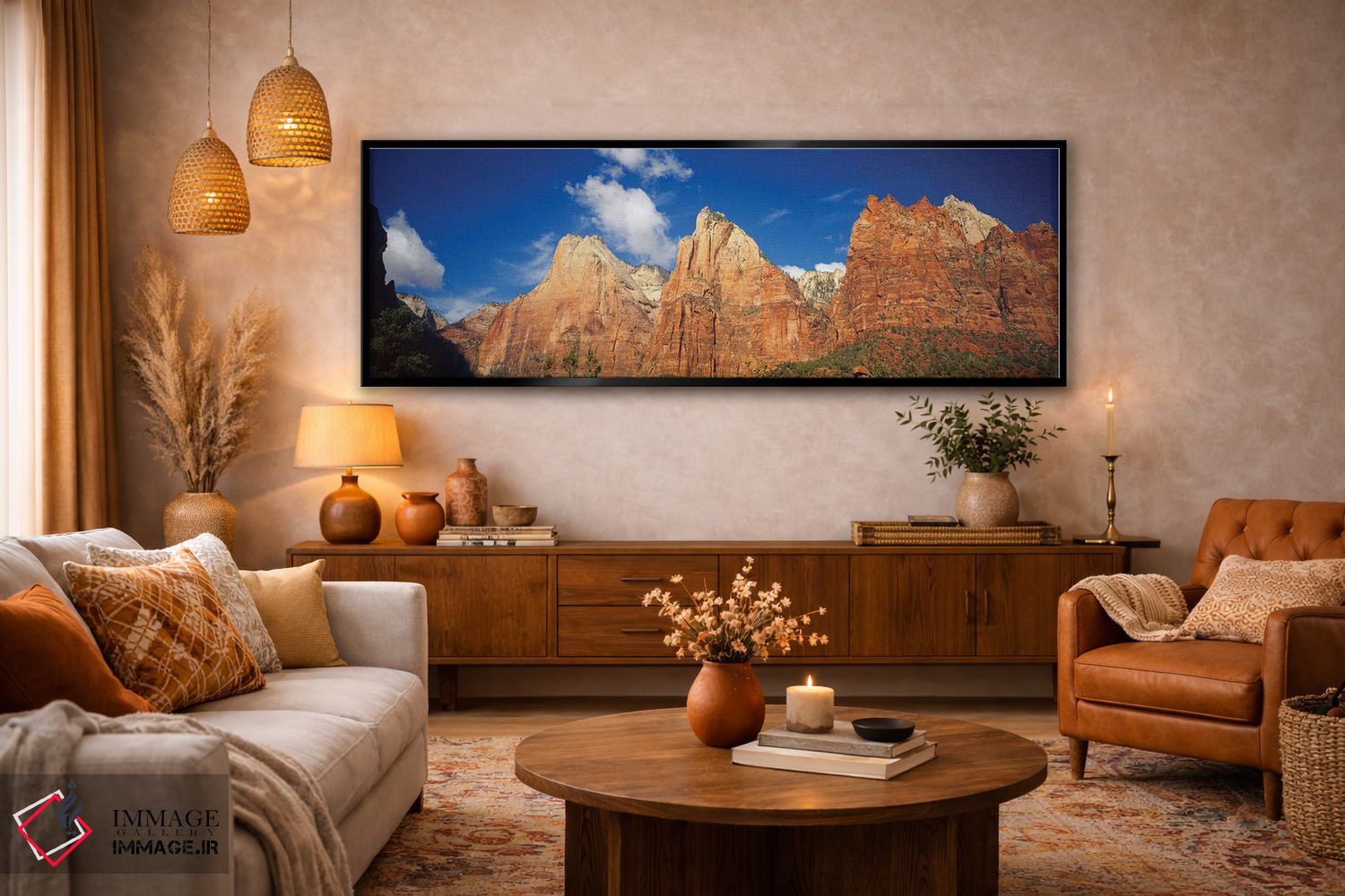 تابلو دکوراتیو Zion National Park, Utah, USA" - "نمای زاویه پایین از ک… اثر پانورامیک ایمجز - D6B