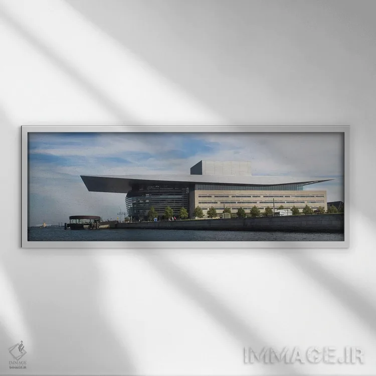 تابلو دکوراتیو Copenhagen Opera House, Holmen, Copenhagen, Denmark"… اثر پانورامیک ایمجز - نمای قابدار سفید