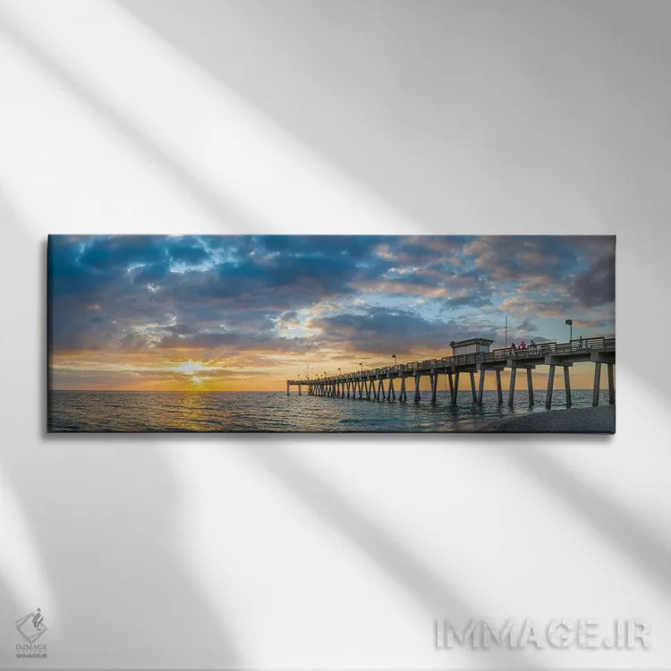 تابلو دکوراتیو Venice, Sarasota County, Florida, USA" - "اسکله در اقیا… اثر پانورامیک ایمجز - نمای روبهرو روی دیوار