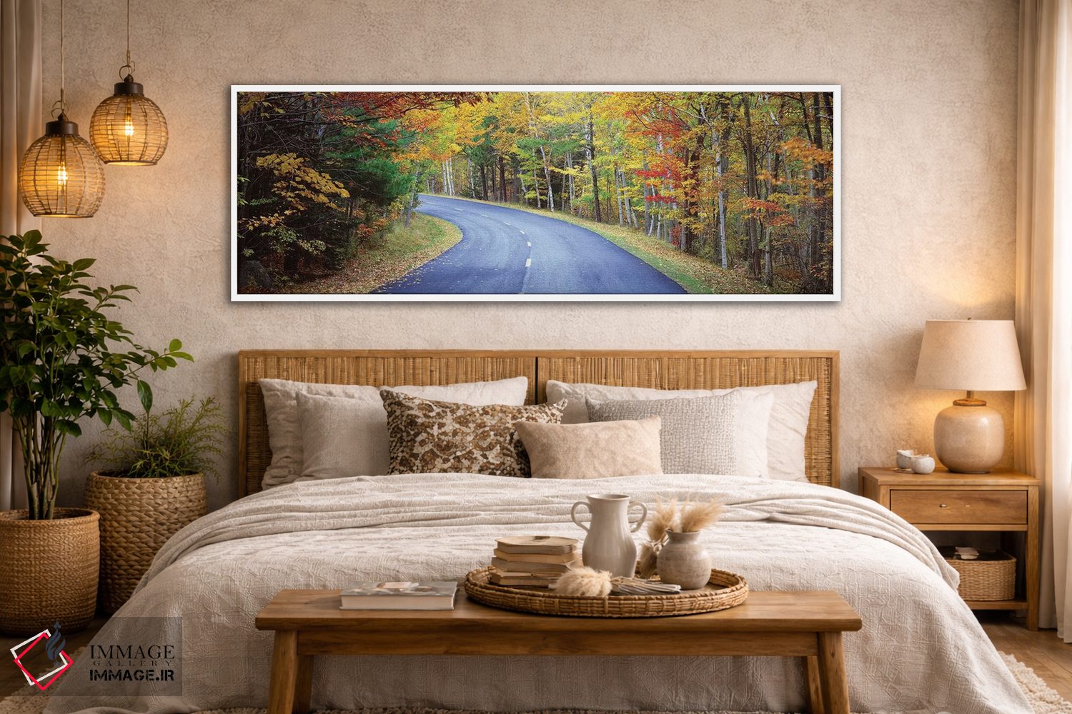 تابلو دکوراتیو "جاده ای که از جنگلی می گذرد، جاده پارک لوپ، پارک ملی آ… اثر پانورامیک ایمجز - D4W