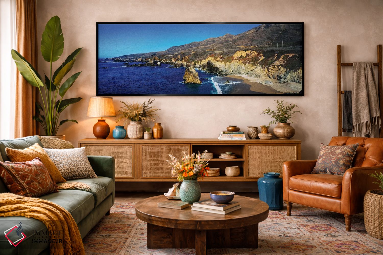 تابلو دکوراتیو "شکل گیری های صخره ای در ساحل، بیگ سور، ساحل ایالتی گار… اثر پانورامیک ایمجز - D4B