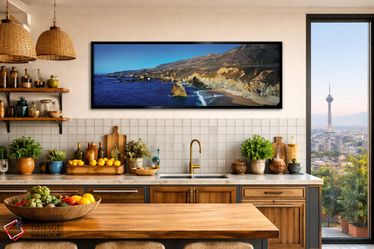 تابلو دکوراتیو "شکل گیری های صخره ای در ساحل، بیگ سور، ساحل ایالتی گار… اثر پانورامیک ایمجز - D2B