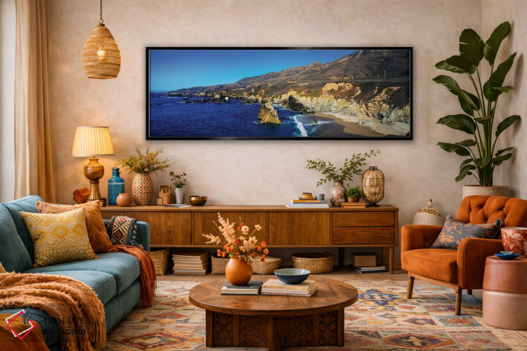 تابلو دکوراتیو "شکل گیری های صخره ای در ساحل، بیگ سور، ساحل ایالتی گار… اثر پانورامیک ایمجز - D5B