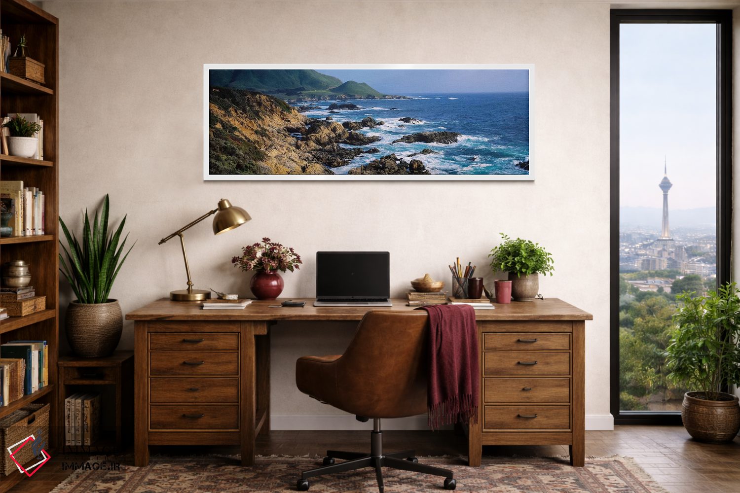 تابلو دکوراتیو "شکل گیری های صخره ای در ساحل، بیگ سور، ساحل ایالتی گار… اثر پانورامیک ایمجز - D1W