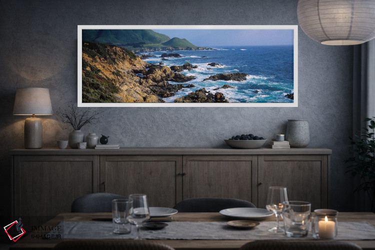 تابلو دکوراتیو "شکل گیری های صخره ای در ساحل، بیگ سور، ساحل ایالتی گار… اثر پانورامیک ایمجز - D3W