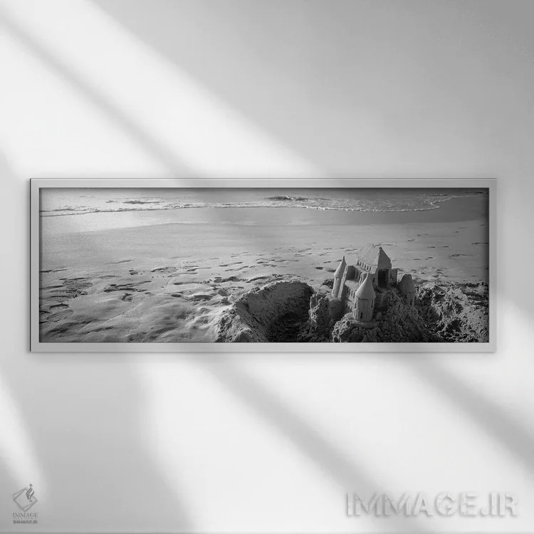 تابلو دکوراتیو "قلعه شنی در ساحل هاپونا، جزیره بزرگ، هاوایی، ایالات مت… اثر پانورامیک ایمجز - نمای قابدار سفید