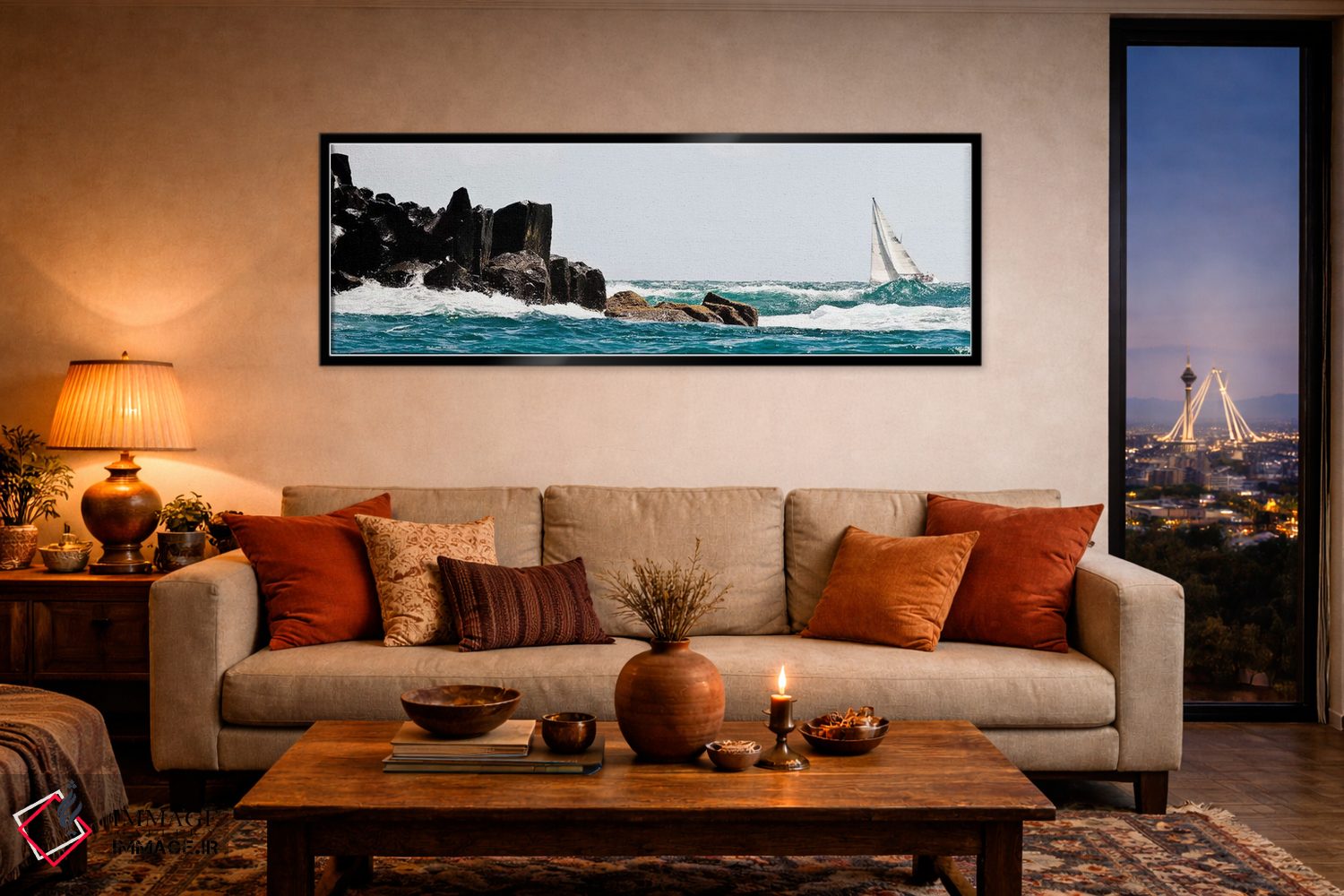 تابلو دکوراتیو "قایق بادبانی در حال رقابت در جشنواره بادبانی گرنادا، گ… اثر پانورامیک ایمجز - D5B