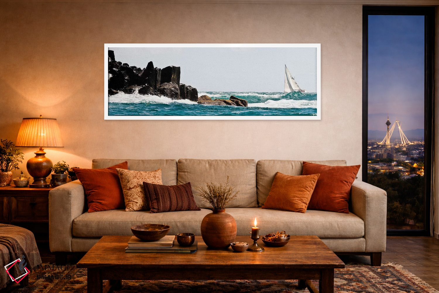 تابلو دکوراتیو "قایق بادبانی در حال رقابت در جشنواره بادبانی گرنادا، گ… اثر پانورامیک ایمجز - D4W