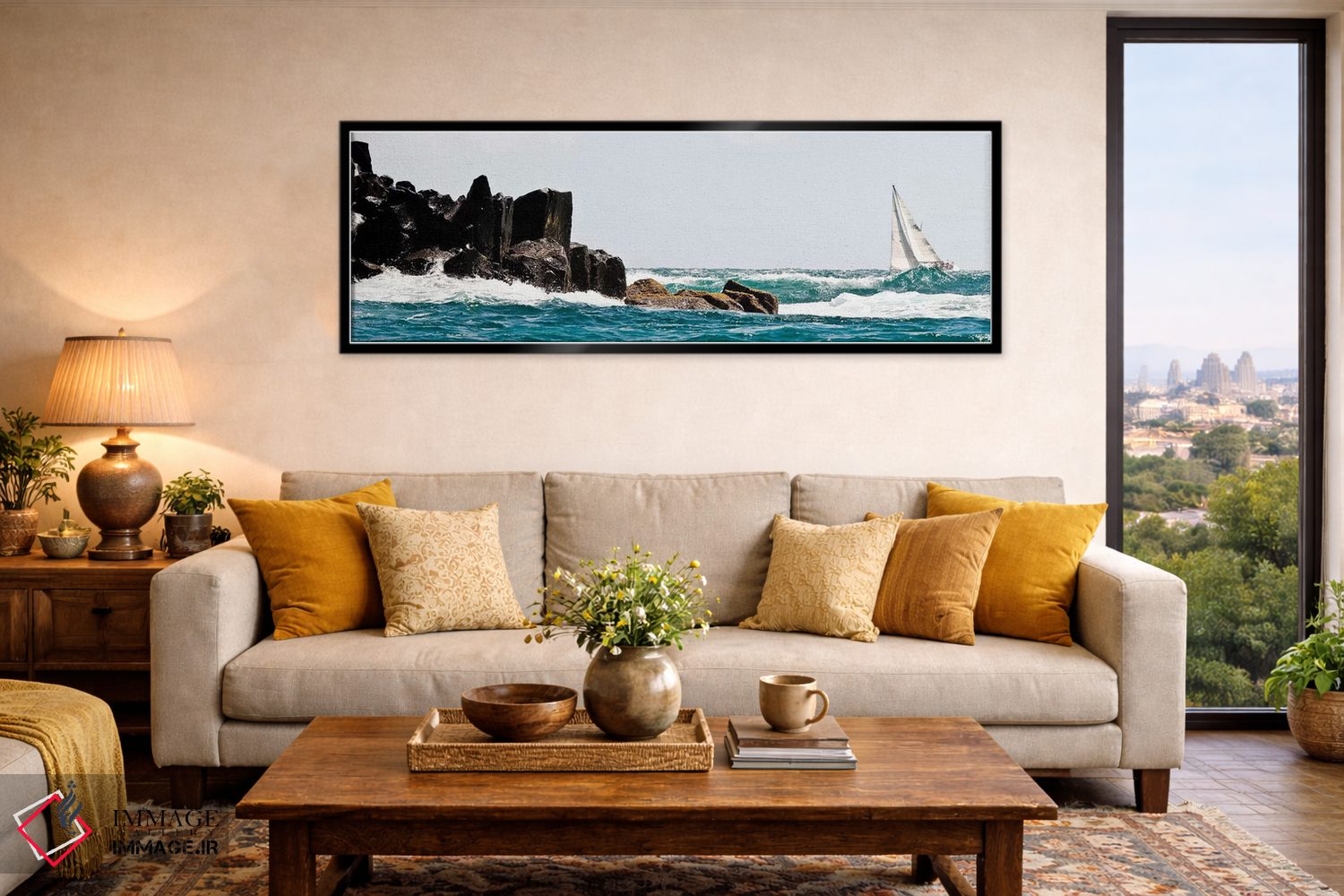 تابلو دکوراتیو "قایق بادبانی در حال رقابت در جشنواره بادبانی گرنادا، گ… اثر پانورامیک ایمجز - D6B