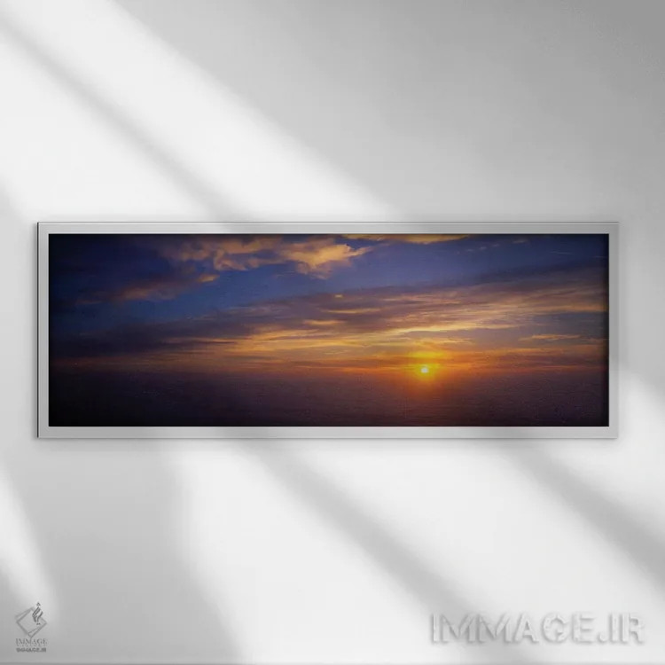 تابلو دکوراتیو "منظره زیبای اقیانوس آرام در هنگام غروب، کاوایی، هاوایی… اثر پانورامیک ایمجز - نمای قابدار سفید