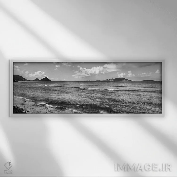 تابلو دکوراتیو British Virgin Islands ,ساحل شمالی و جزیره جاست ون دایک… اثر پانورامیک ایمجز - نمای قابدار سفید