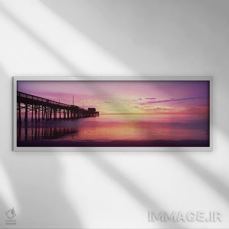 تابلو دکوراتیو Newport Pier, Newport Beach, Balboa Peninsula, Californ… اثر پانورامیک ایمجز - نمای قابدار سفید