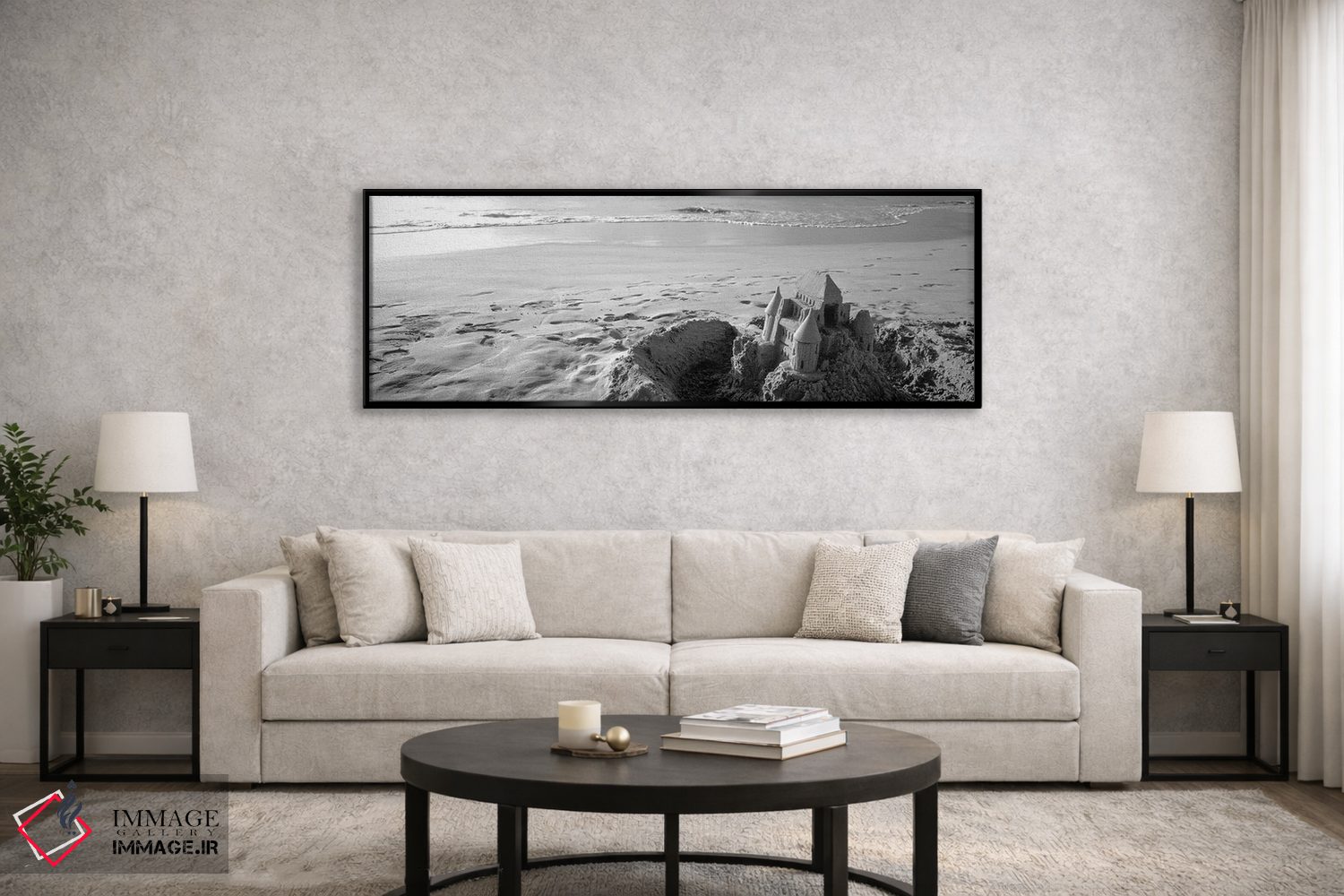 تابلو دکوراتیو "قلعه شنی در ساحل هاپونا، جزیره بزرگ، هاوایی، ایالات مت… اثر پانورامیک ایمجز - D6B