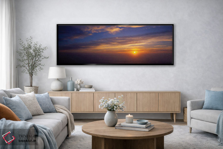 تابلو دکوراتیو "منظره زیبای اقیانوس آرام در هنگام غروب، کاوایی، هاوایی… اثر پانورامیک ایمجز - D3B