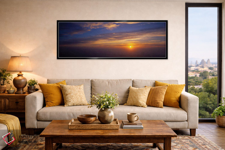 تابلو دکوراتیو "منظره زیبای اقیانوس آرام در هنگام غروب، کاوایی، هاوایی… اثر پانورامیک ایمجز - D6B
