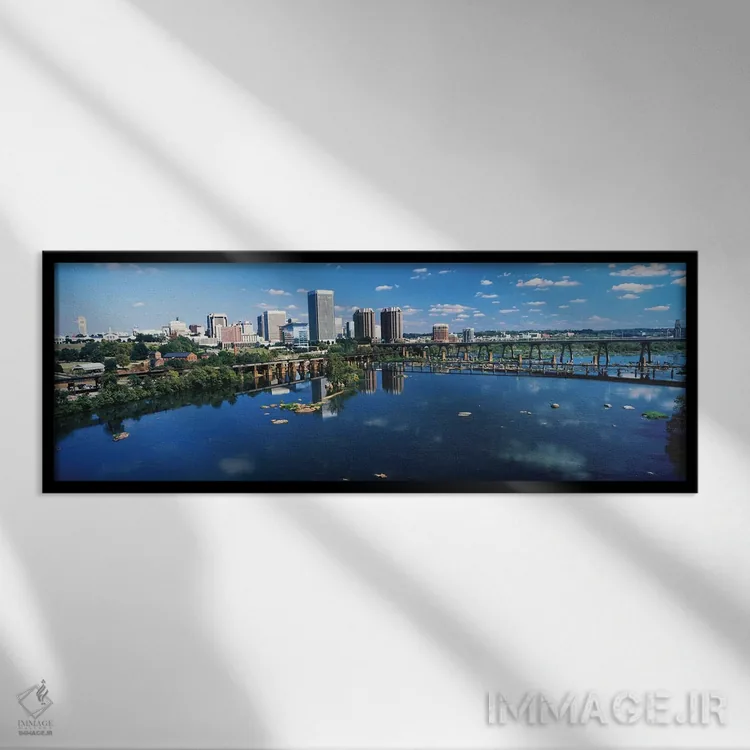 تابلو دکوراتیو Richmond, Virginia, USA,آسمان خراش ها در یک شهر، ریچمون… اثر پانورامیک ایمجز - نمای قابدار مشکی