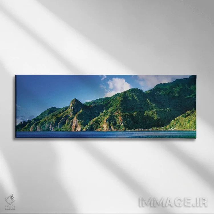 تابلو دکوراتیو Saint Lucia, South West Coast, Dominica, Caribbean" - "… اثر پانورامیک ایمجز - نمای روبهرو روی دیوار