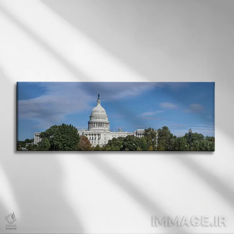 تابلو دکوراتیو Washington D.C., USA II" - "نمای خیابانی ساختمان کنگره… اثر پانورامیک ایمجز - نمای روبهرو روی دیوار