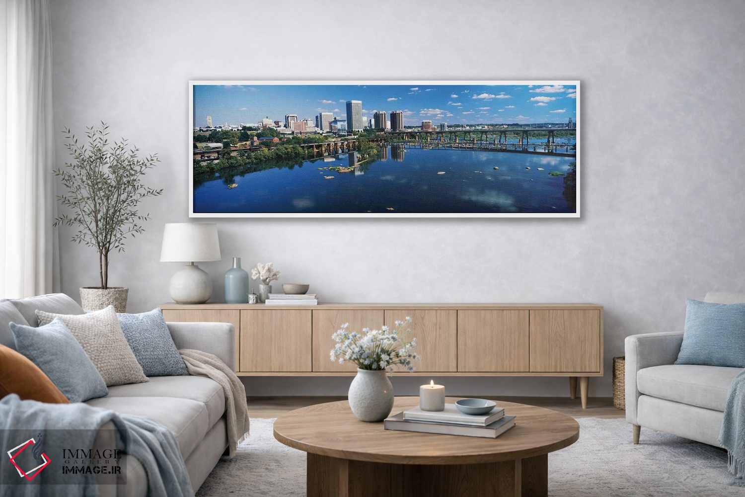 تابلو دکوراتیو Richmond, Virginia, USA,آسمان خراش ها در یک شهر، ریچمون… اثر پانورامیک ایمجز - D3W