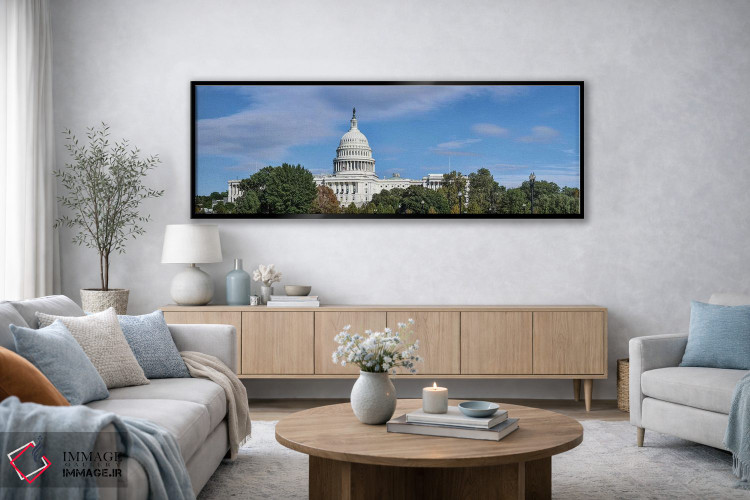تابلو دکوراتیو Washington D.C., USA II" - "نمای خیابانی ساختمان کنگره… اثر پانورامیک ایمجز - D4B