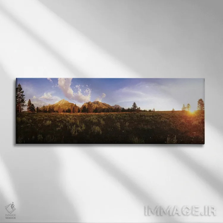 تابلو دکوراتیو Grand Teton National Park, Wyoming, USA" - "طلوع آفتاب… اثر پانورامیک ایمجز - نمای روبهرو روی دیوار