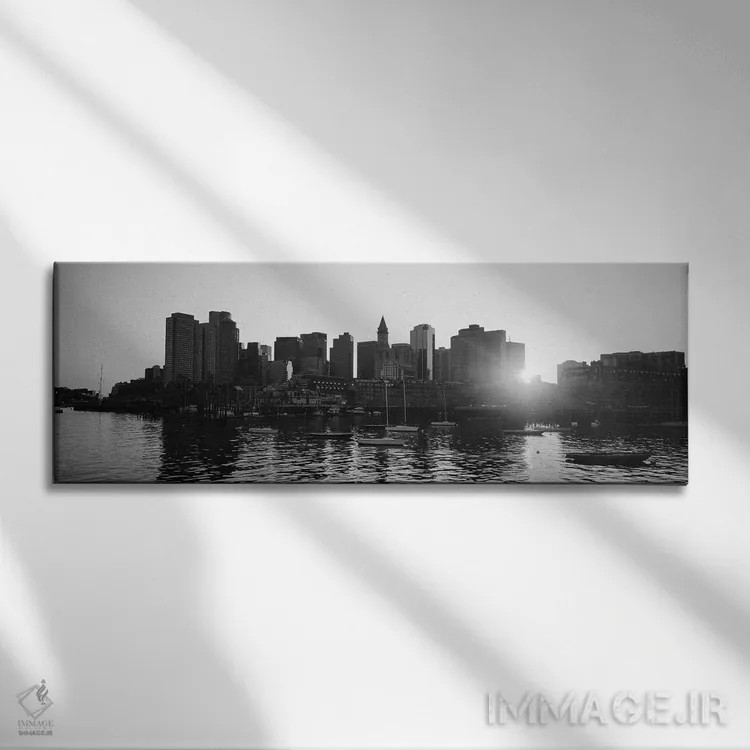 تابلو دکوراتیو Boston, Massachusetts, USA " - "غروب آفتاب بر فراز آسما… اثر پانورامیک ایمجز - نمای روبهرو روی دیوار