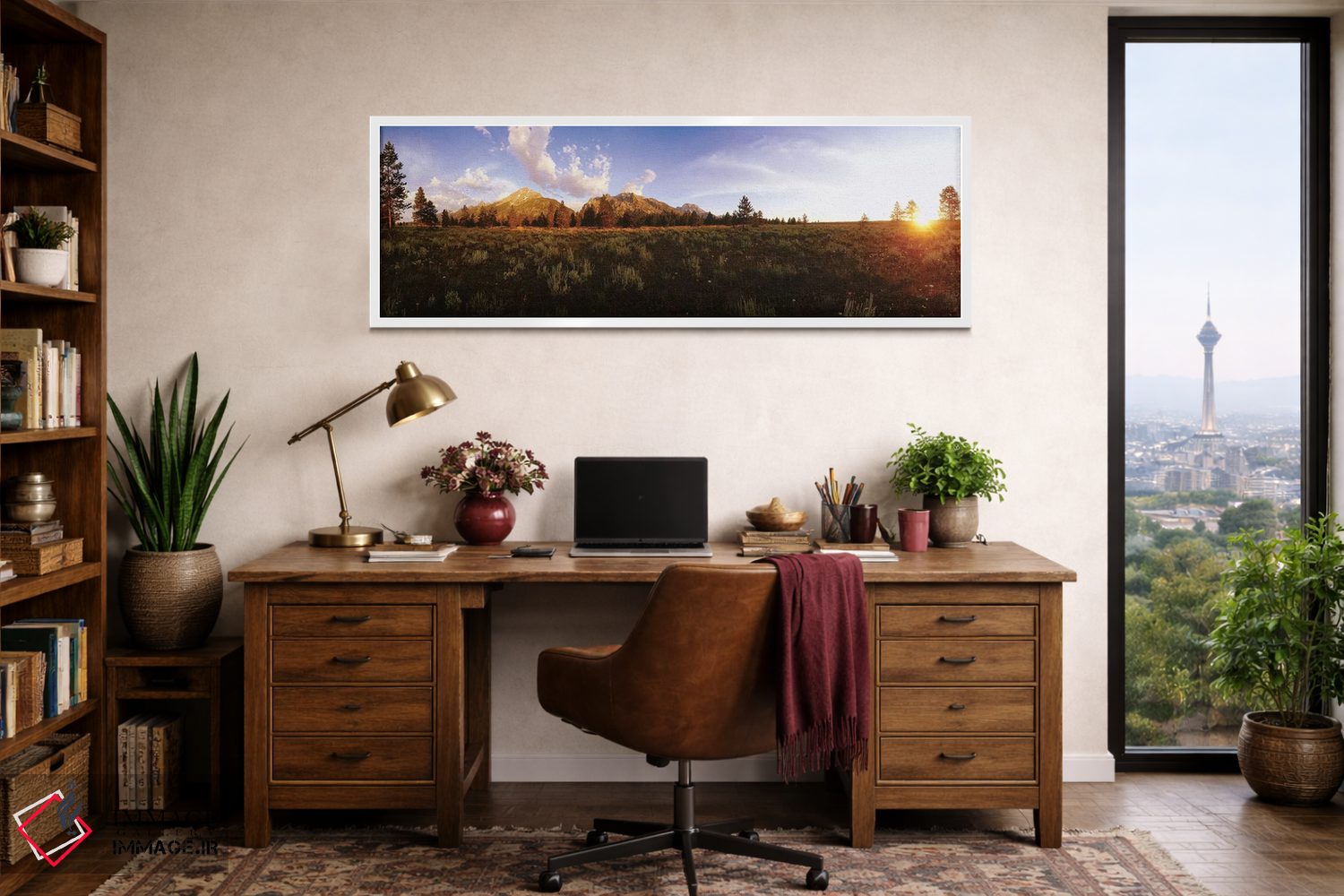 تابلو دکوراتیو Grand Teton National Park, Wyoming, USA" - "طلوع آفتاب… اثر پانورامیک ایمجز - D1W