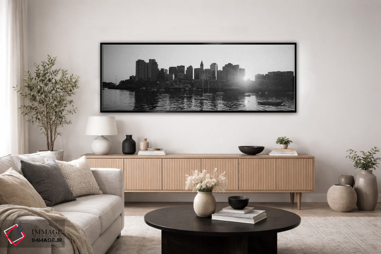 تابلو دکوراتیو Boston, Massachusetts, USA " - "غروب آفتاب بر فراز آسما… اثر پانورامیک ایمجز - D4B
