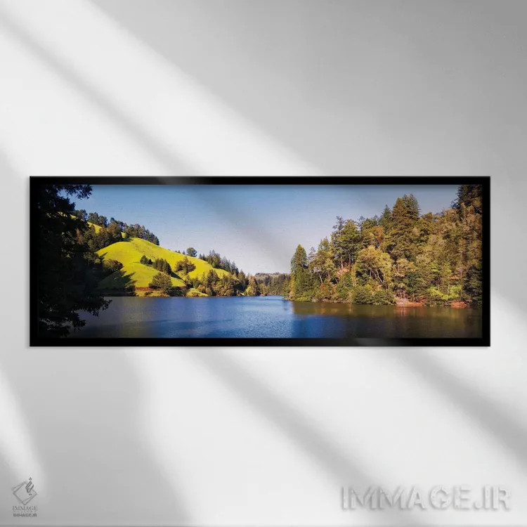 تابلو دکوراتیو Lake Lagunitas, Marin County, California, USA" - "درختا… اثر پانورامیک ایمجز - نمای قابدار مشکی